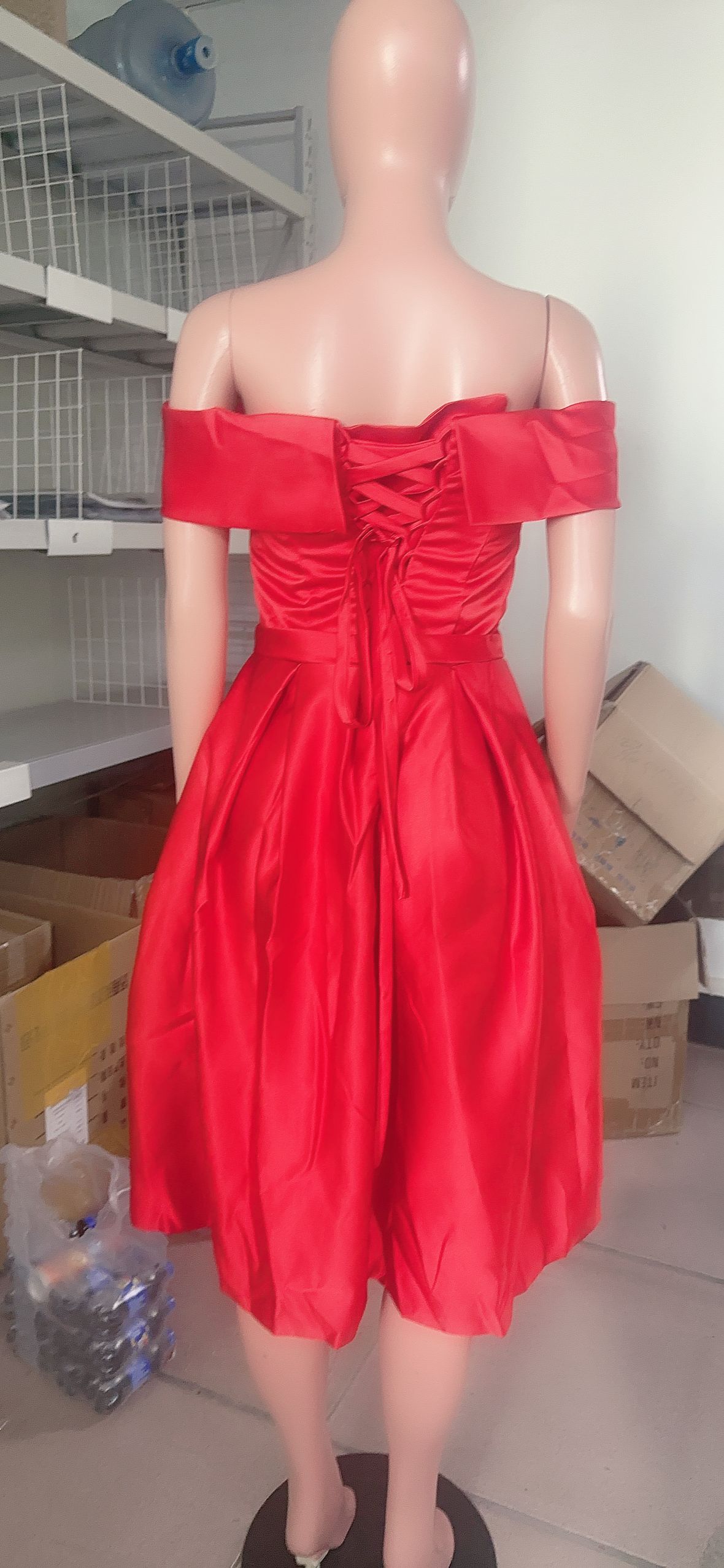 Elegant Off Shoulder Solid Color A-line Party Dress（Processing time need 3-6 days） 24