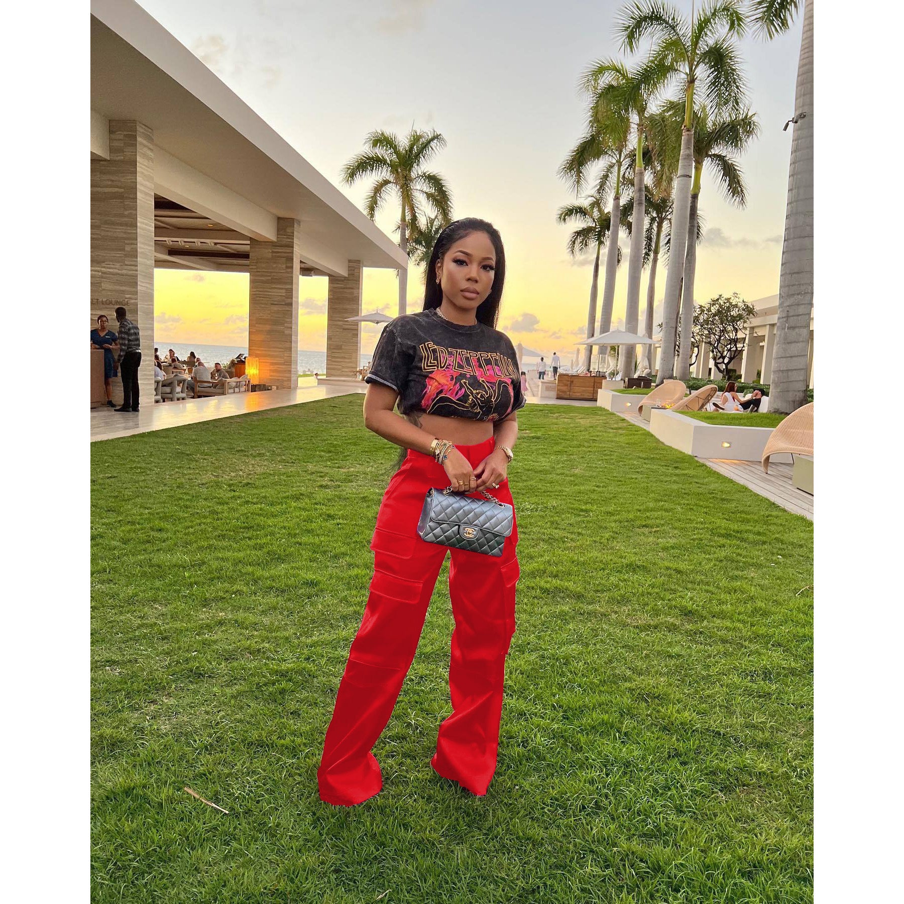 Women Casual Zipper Solid Pocket Zipper Trousers 4