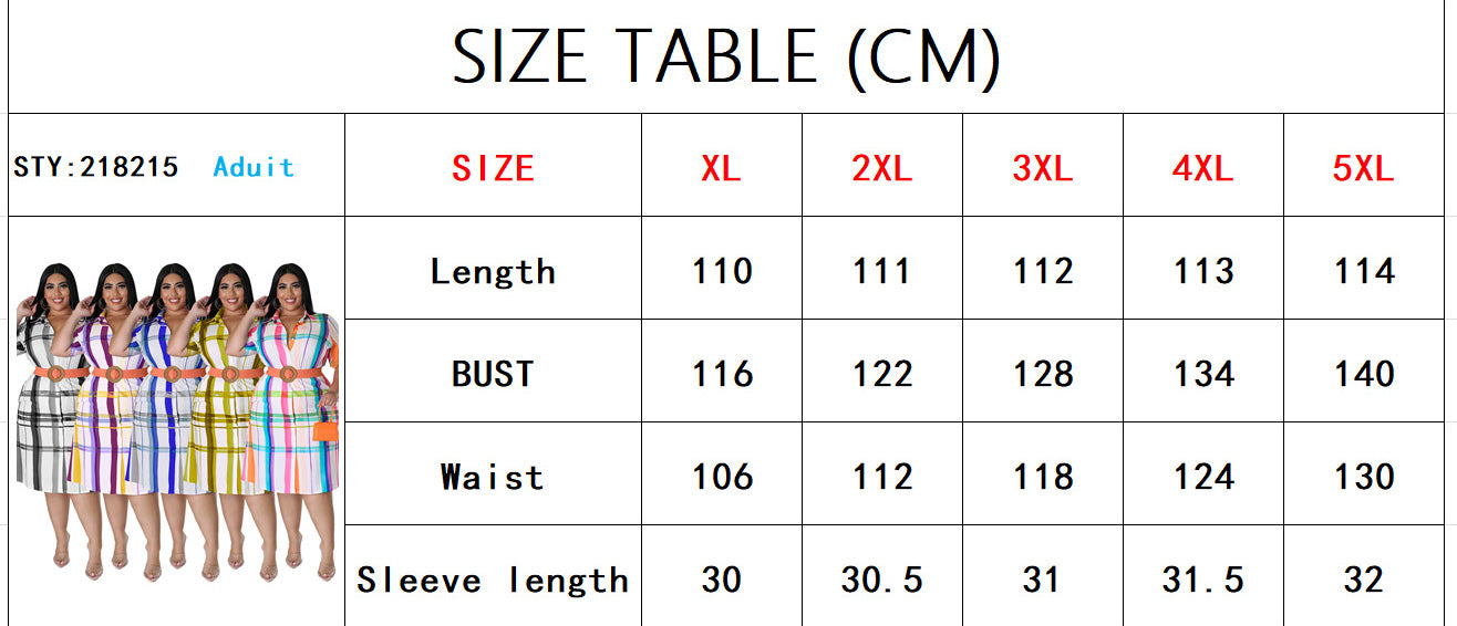 Plus Size Women Fall Check Short Sleeve Shirt 13