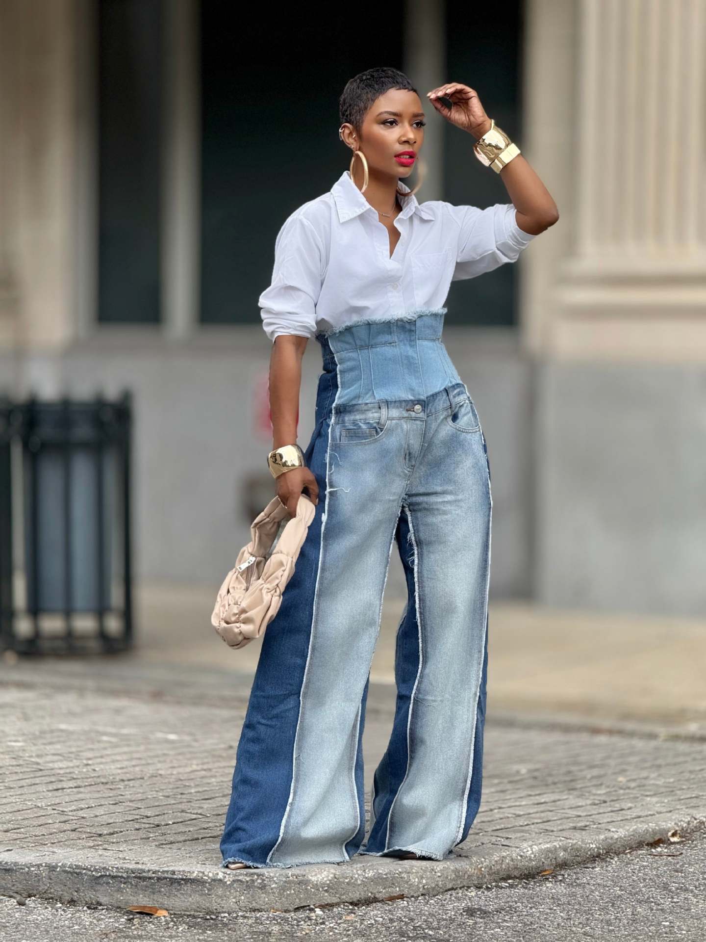 Women Washed Trendy Denim Pants