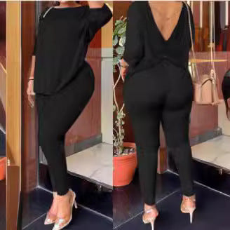 Fall Women Casual Print Top and Shorts Two-piece Set 7