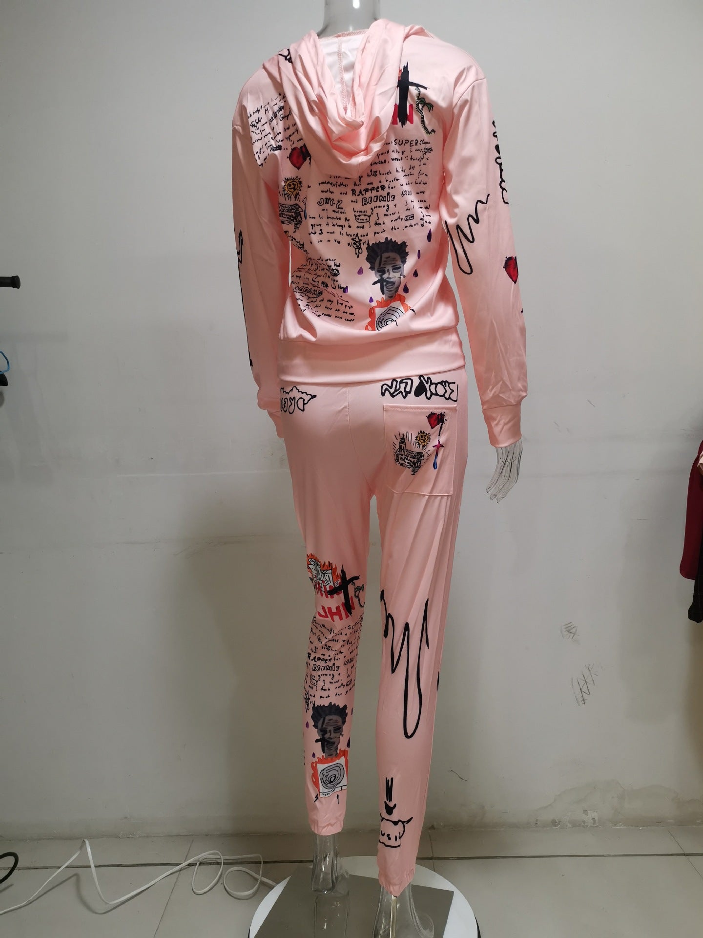 Autumn And Winter Women's Letter Print Casual Two-Piece Hoodies Sweatpants Two Piece Set 22