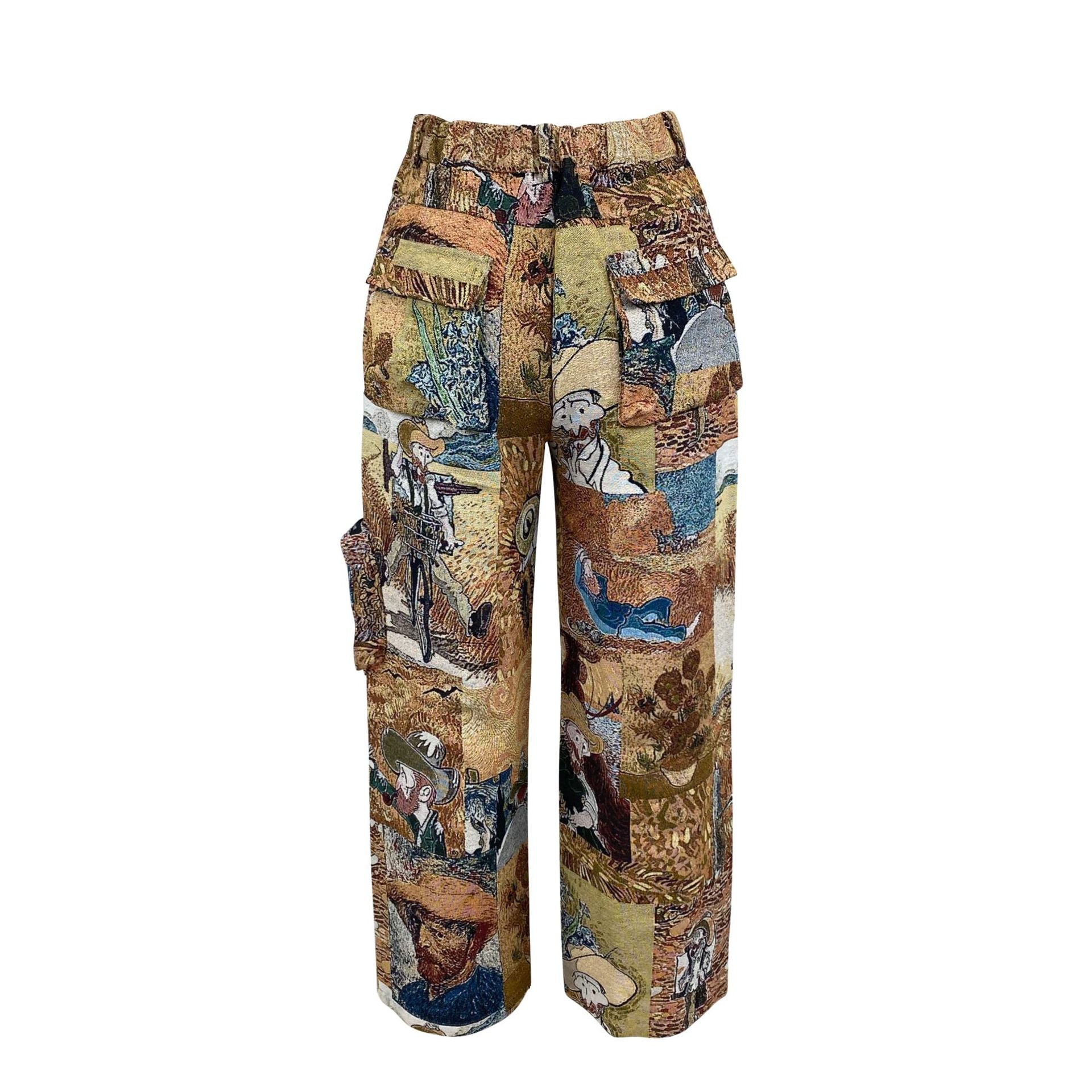 Casual Women's Fashion Trend Jacquard Multi-Pocket Cargo Pants 17