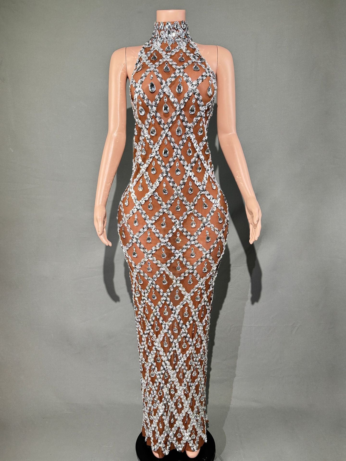 Plus Size Women rhinestone dress 9