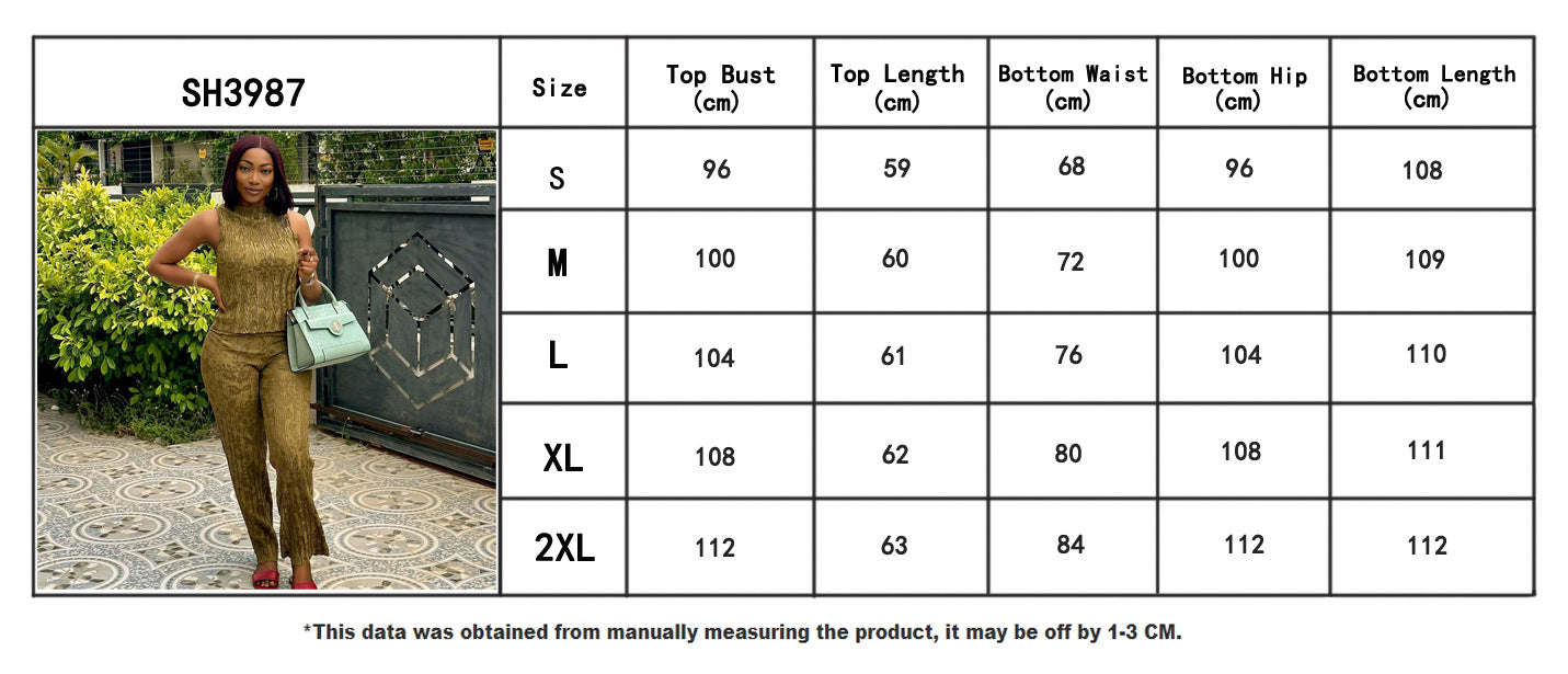 Spring And Summer Africa Women's Sleeveless Printed Top Trousers Two-Piece Set 6