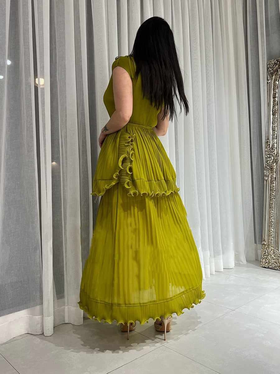 Plus Size Women's Fashion Elegant Chic Ruffle Summer Maxi Dress African Style 11