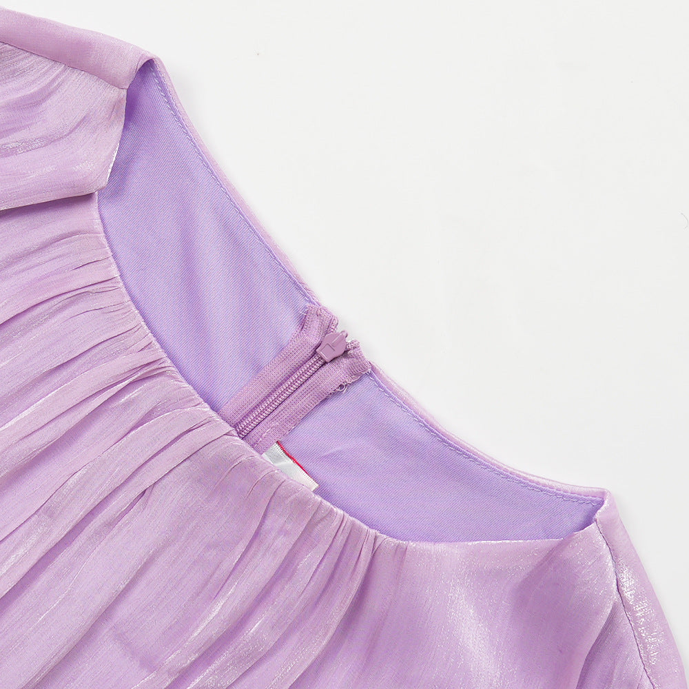 Plus Size African Women Floral Pleated Long-Sleeve Dress 21