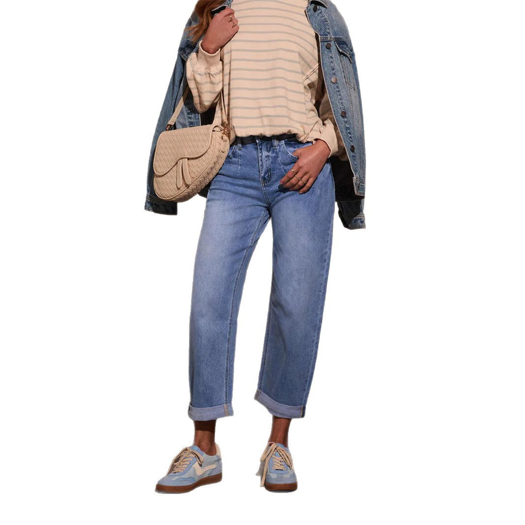 Women Stretchy hem Denim Pants 6