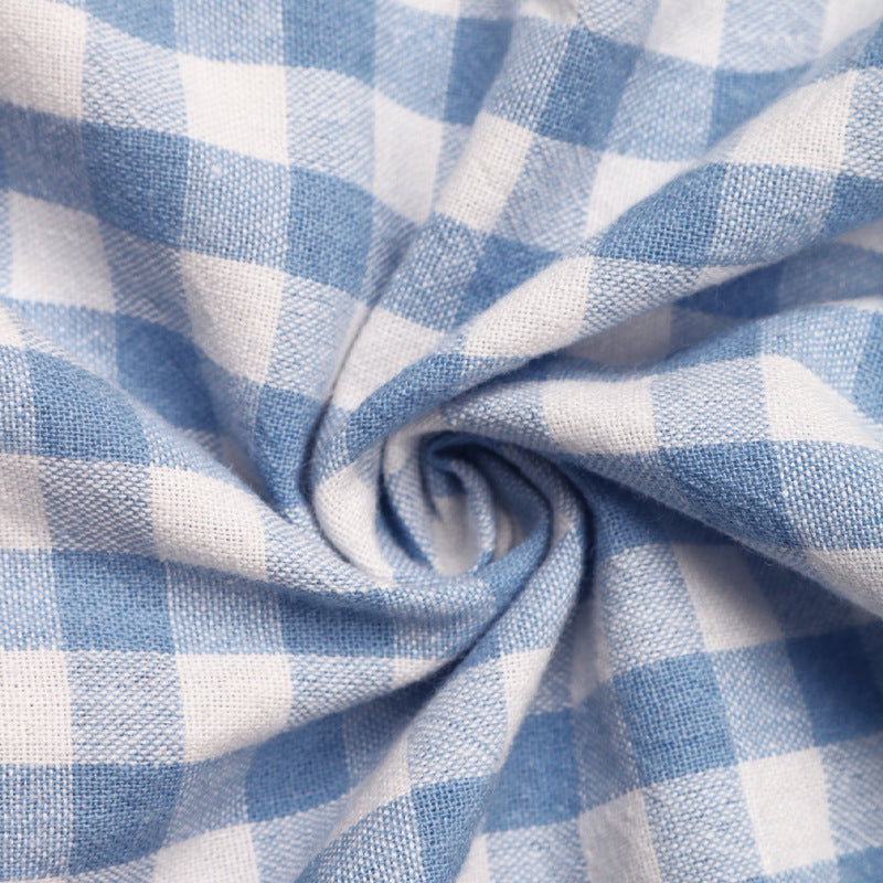 Women's Summer Bow Tie Plaid Casual Top 8