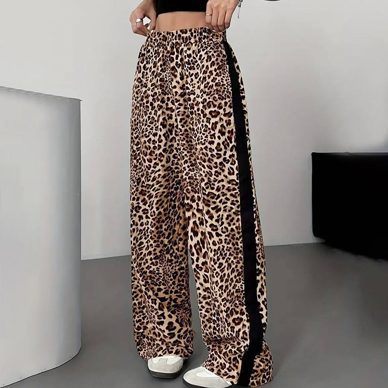 Women Fall/Winter Leopard Print Cropped Pants 4