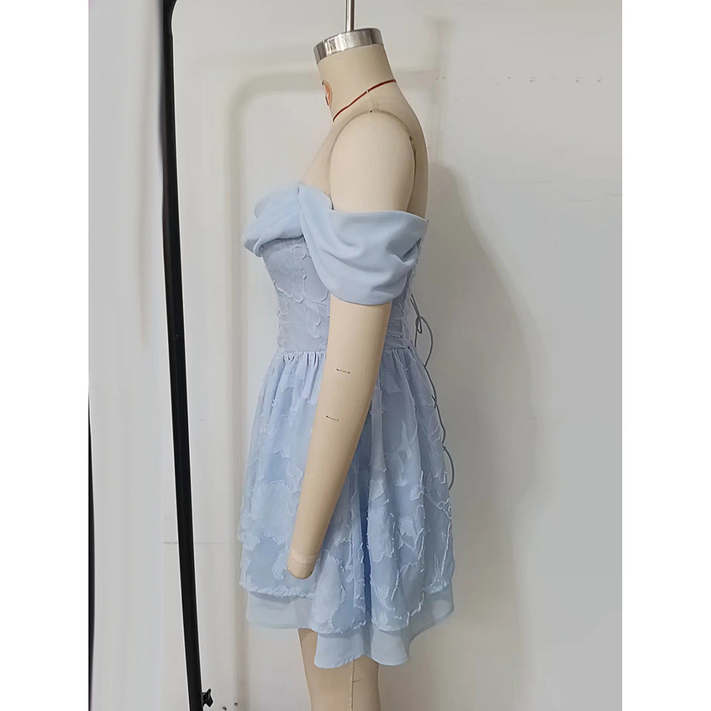 Women Summer Sexy Strapless Backless Dress 8