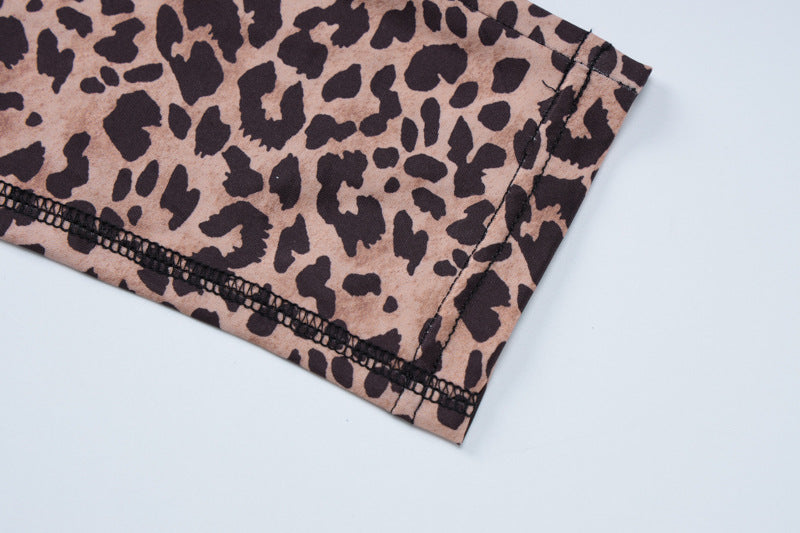 Summer Leopard Print Sexy V-Neck Low Back Slim Halter Neck Jumpsuit 12