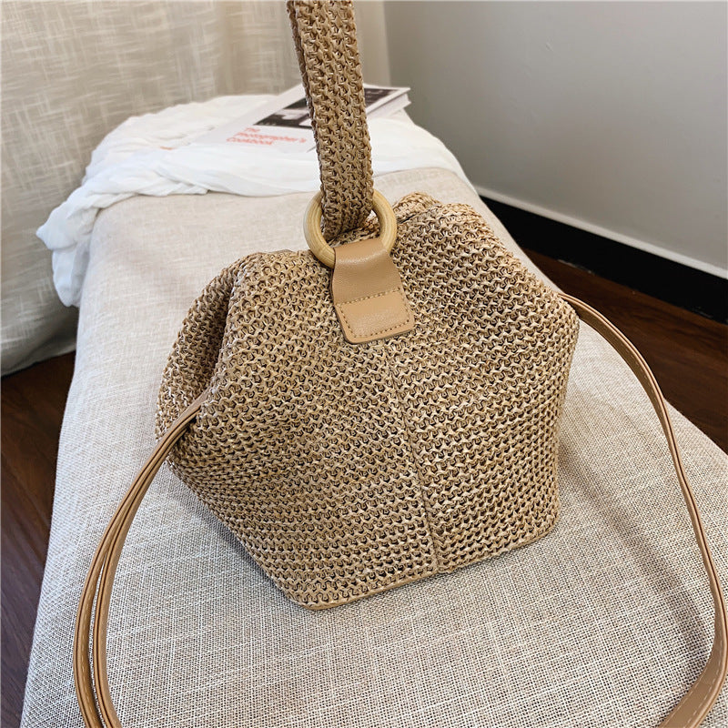 Women straw handbag Beach bag ethnic style woven bag 3
