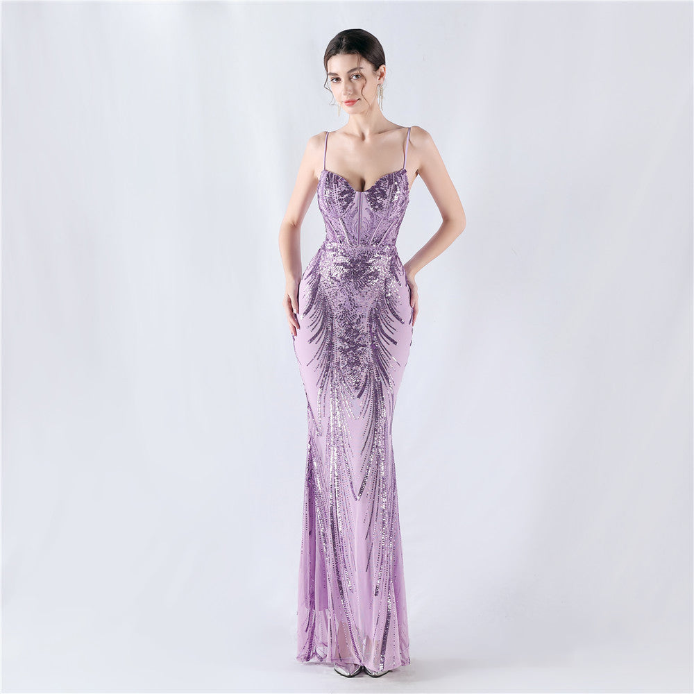 Plus Size Women Sequined Formal Party Maxi Evening Dress 6