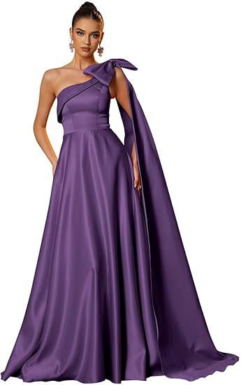 Women One-Shoulder Satin Formal Evening Dress（Processing time need 3-6 days） 11