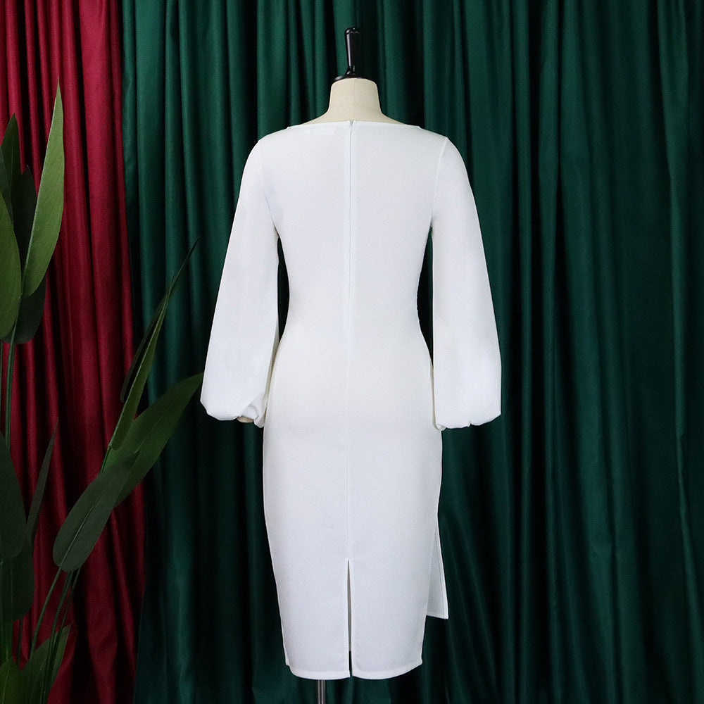 Women's Solid Color Professional Fashion Chic Plus Size Elegant African Dress 24