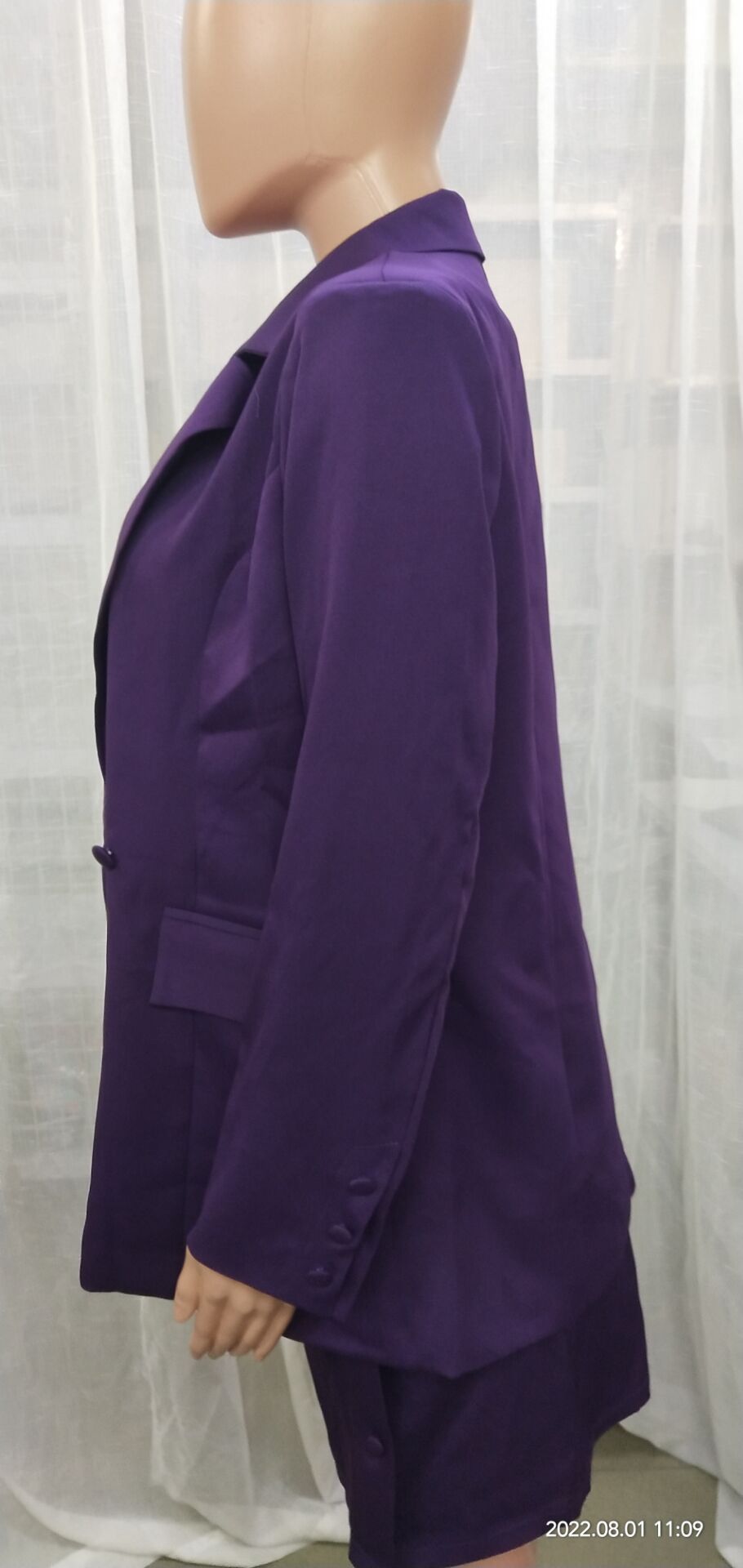 Solid Color Suit Blazer Coat Skirt Two Piece 42