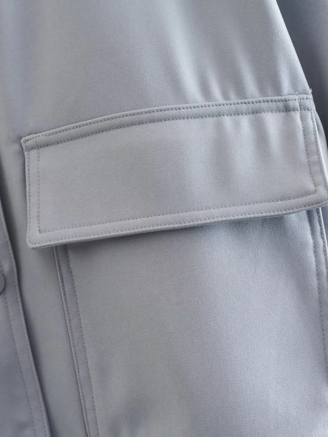 Women's Bomber Jacket Spring and Autumn Pocket Long Sleeve Casual Single Breasted Coat 83