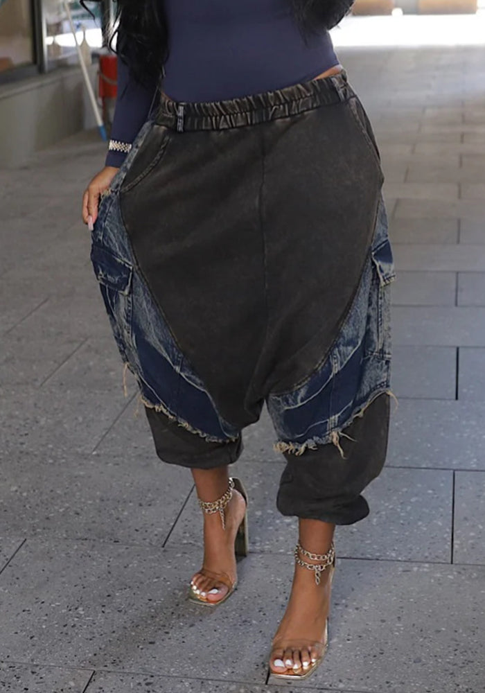 Women Summer Patchwork Denim Pants
