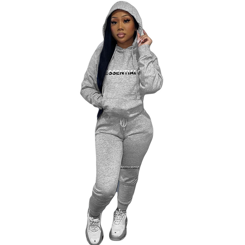 Women's Fleece Hoodies Women's Two Piece Hoodie Casual Print Tracksuit 14