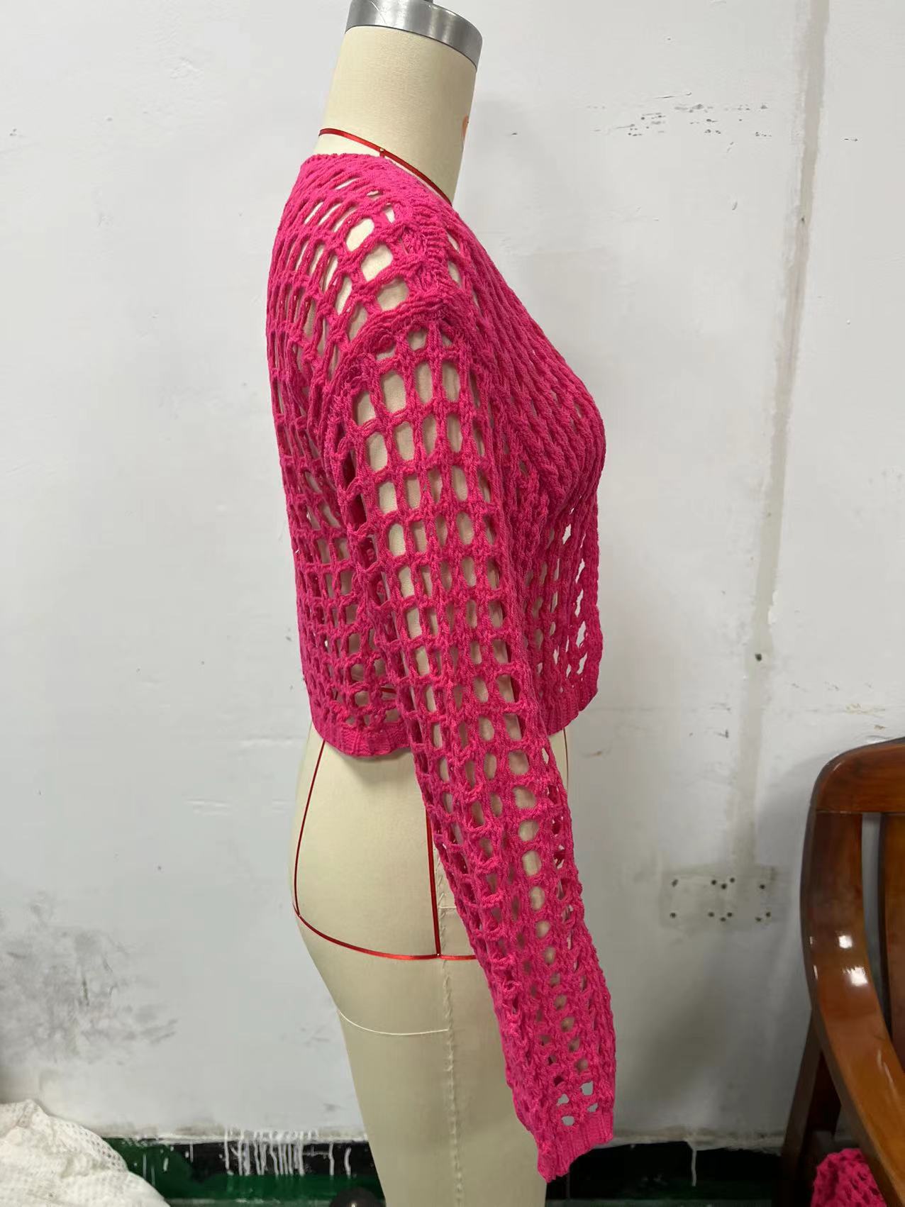 Hollow Fashion Sexy Knitting Women Cardigan 8