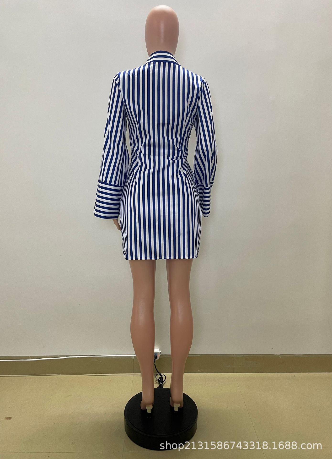 Women's Autumn And Winter Printed Striped Dress 9