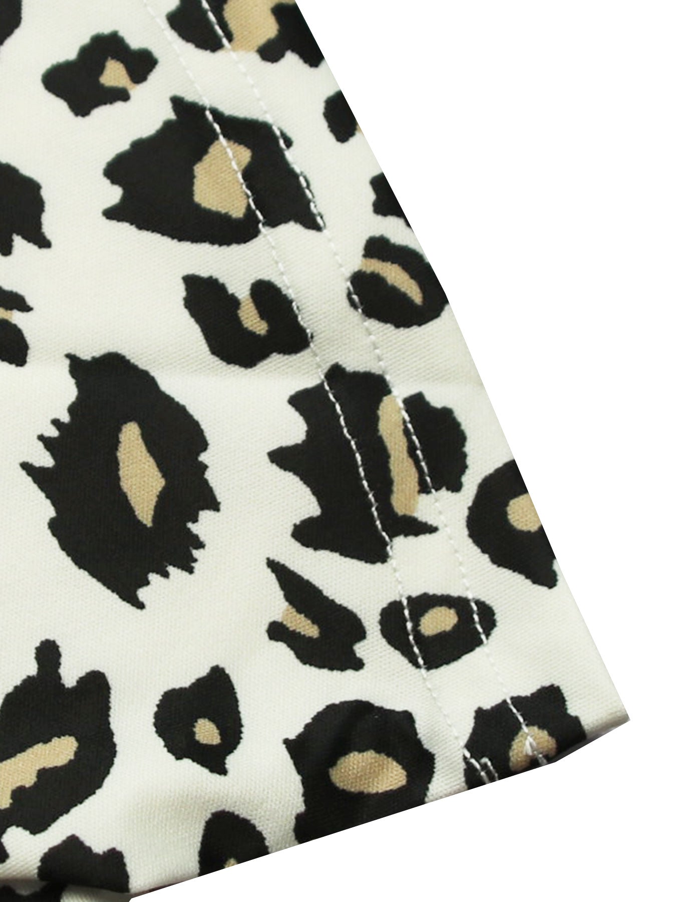 Summer Leopard Print Round Neck Short-Sleeved Loose Two Piece Shorts Set 8