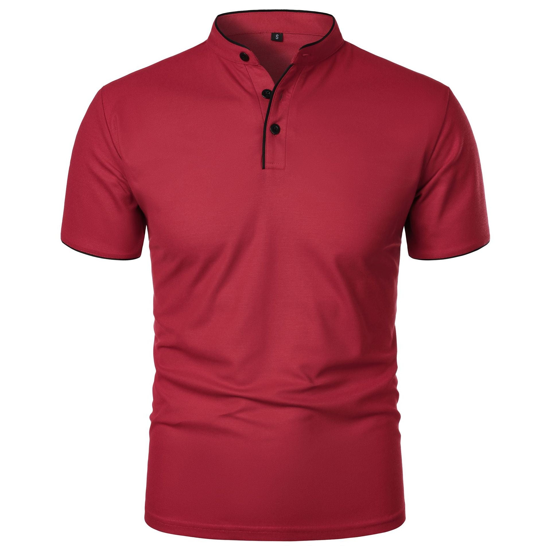 Men's Summer Solid Short Sleeve Polo T-shirt 12