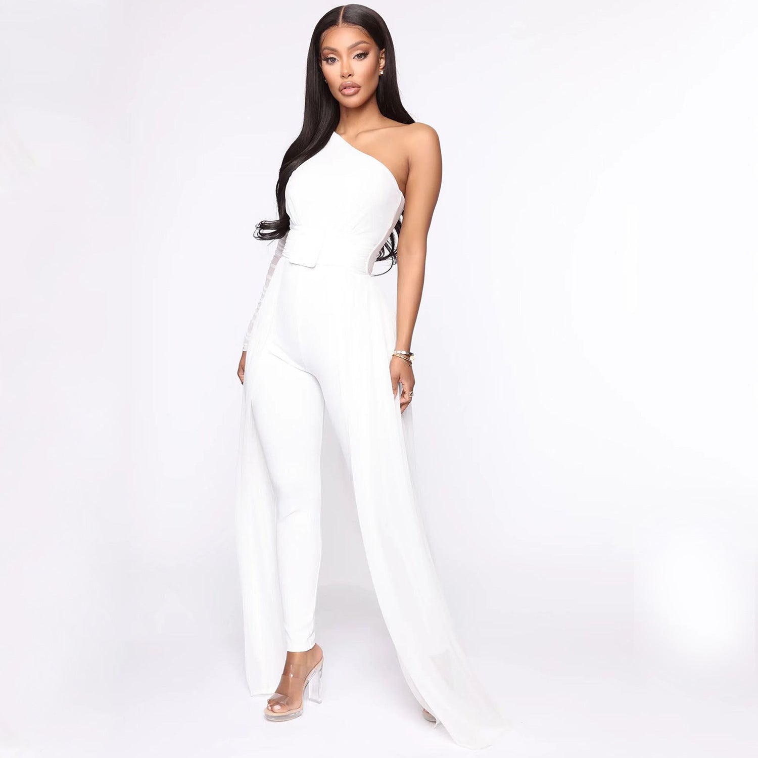 Summer Women Clothes Fashion Sexy One-Piece Long-Sleeve Jumpsuit Fake Two-Piece Set 7