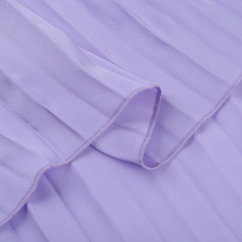 Summer Sexy Low Back Tie Holidays Pleated Strap Long Dress 13