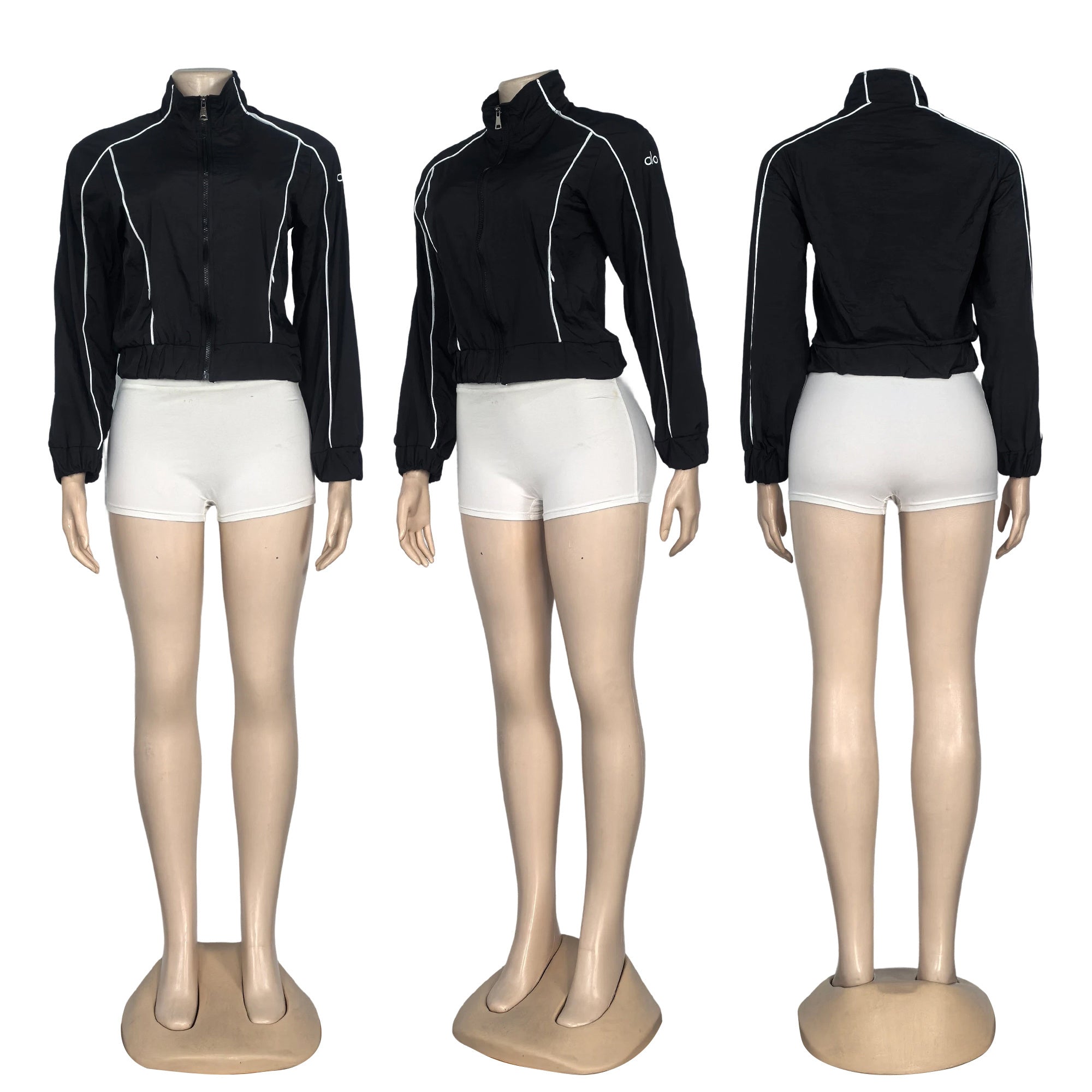 Women's Spring Summer Autumn Fashion Striped Loose Casual Sport Jacket 5