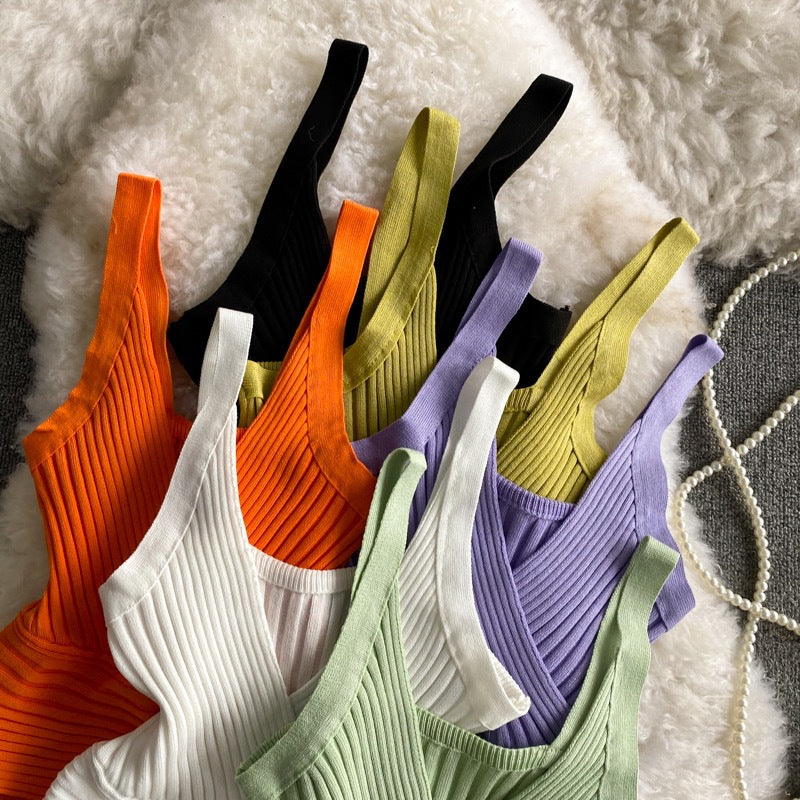 Women Vintage V-Neck Basics Solid Backless Top 18