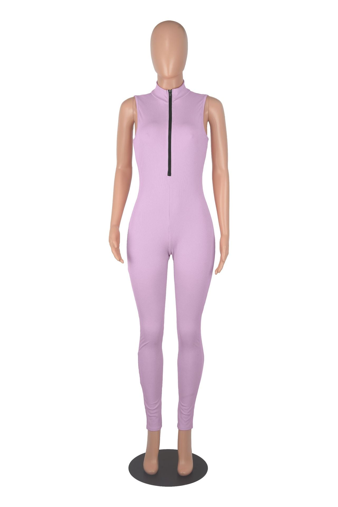 Women stretch zipper Jumpsuit 44