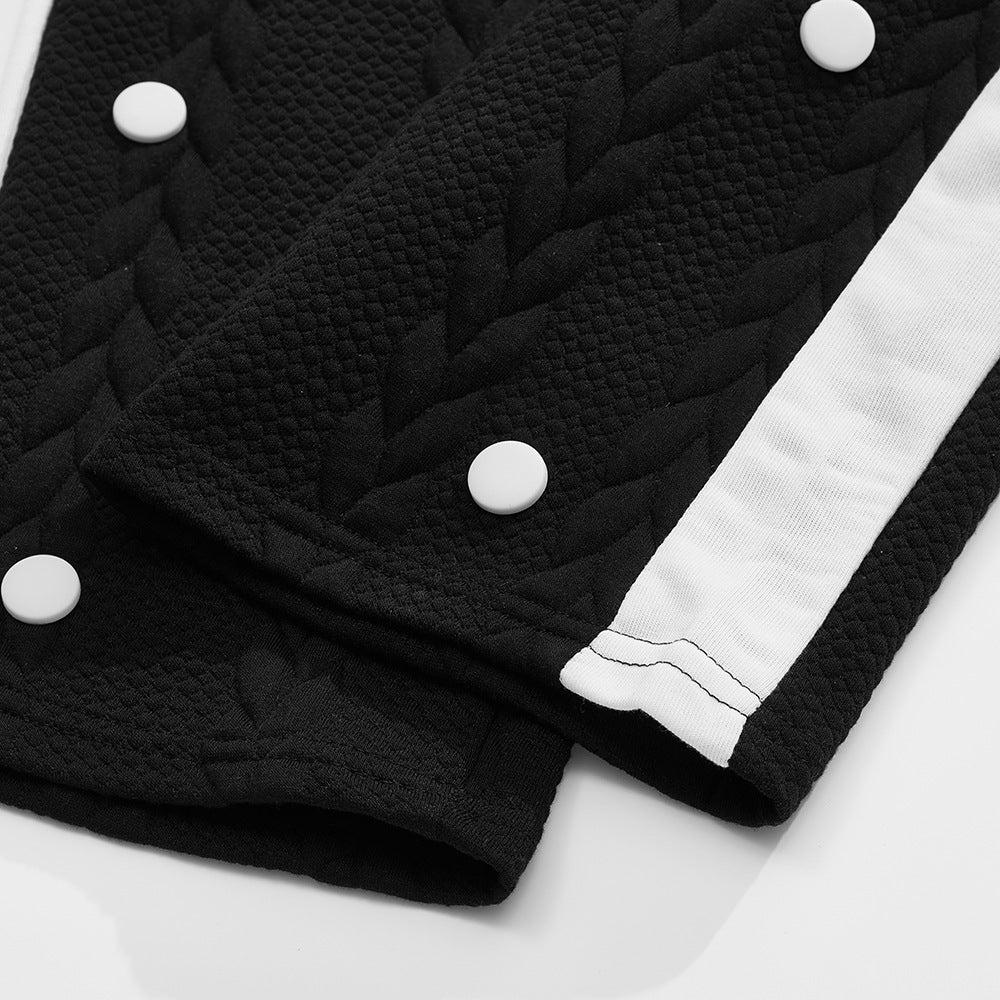 Men's jacquard trendy Solid baseball Coat 27