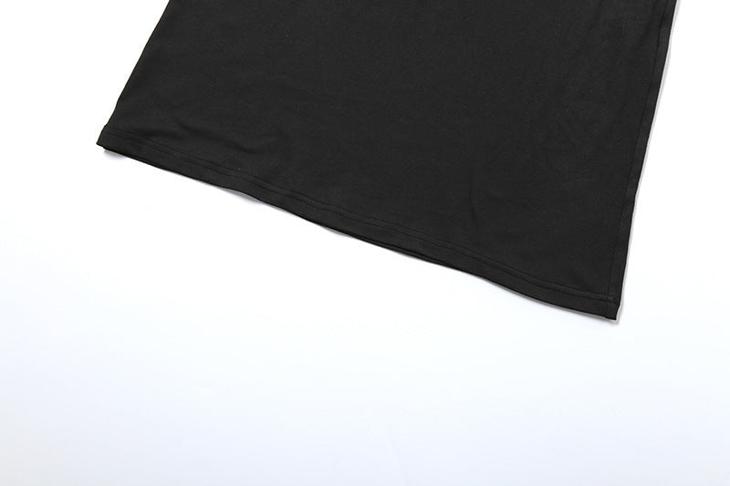 Spring & Summer Women's Casual Sexy Solid Slash Shoulder Sleeveless Slim Long Dress 17