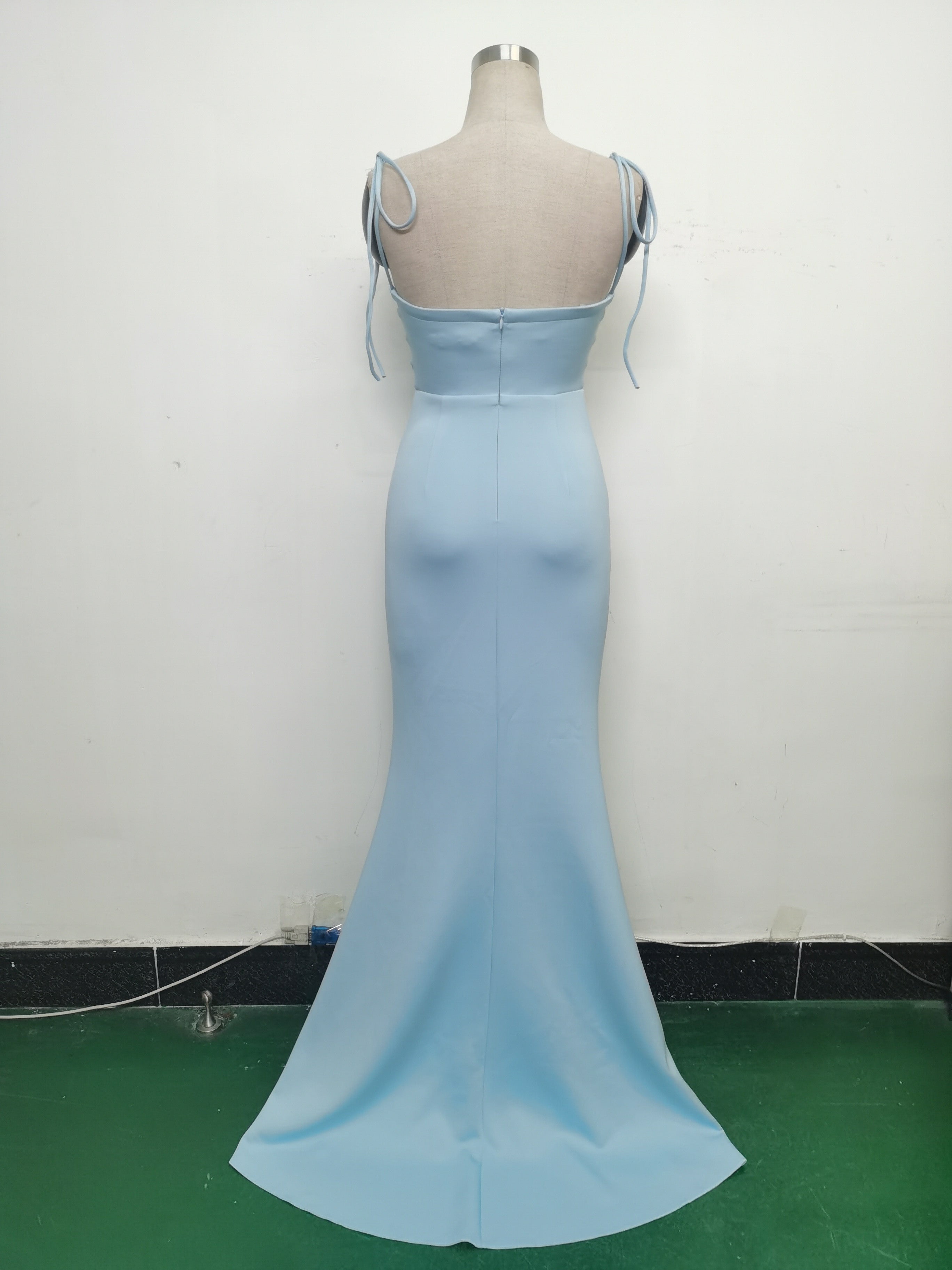 Women Two-way Rope Binding Satin Evening Dress 13