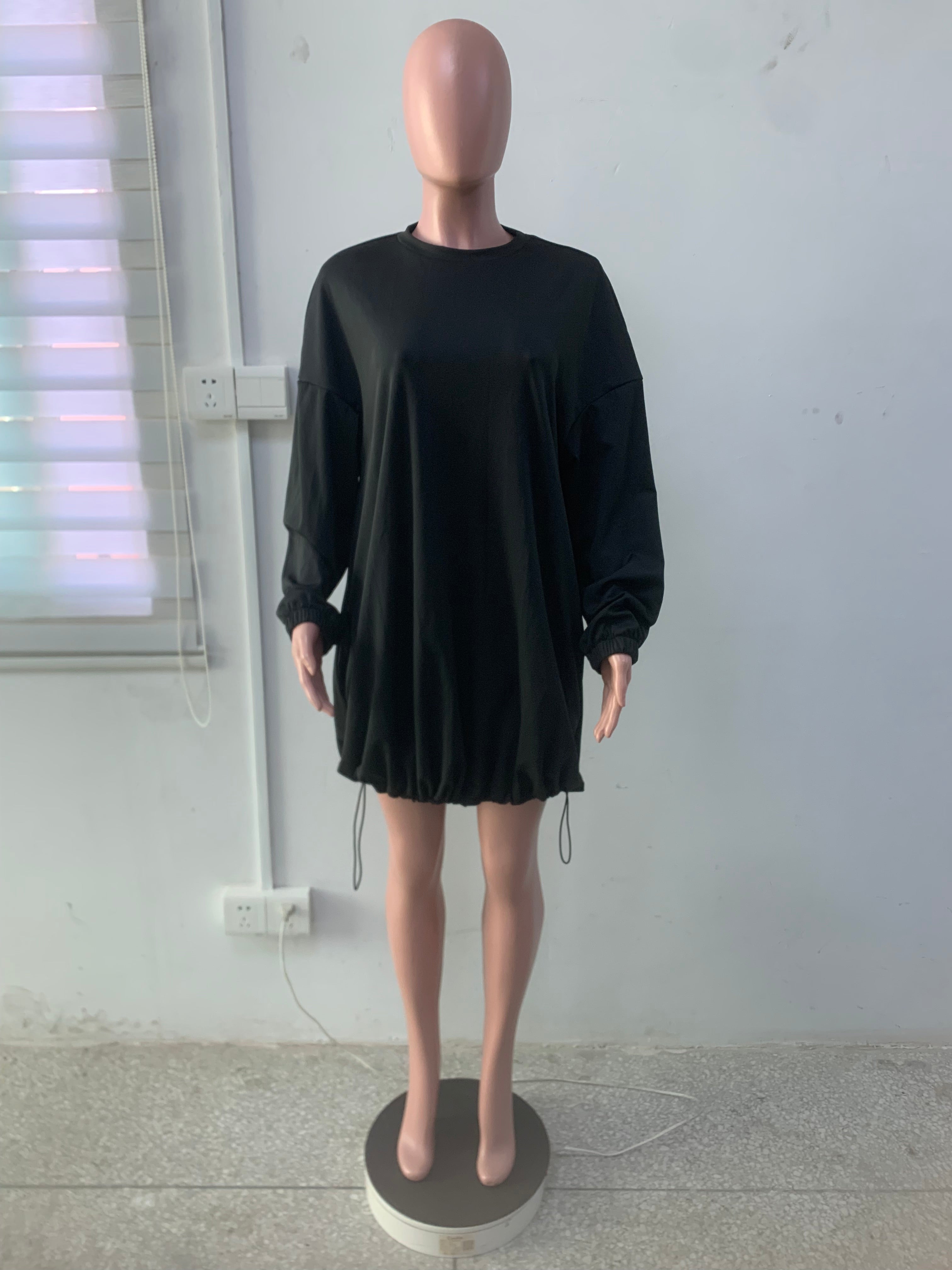 Women Drawstring Pocket Dress 7