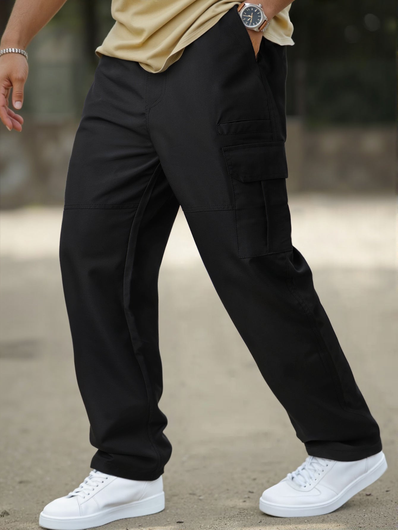Plus Size Men's Multi-Pocket Loose Cargo Pants