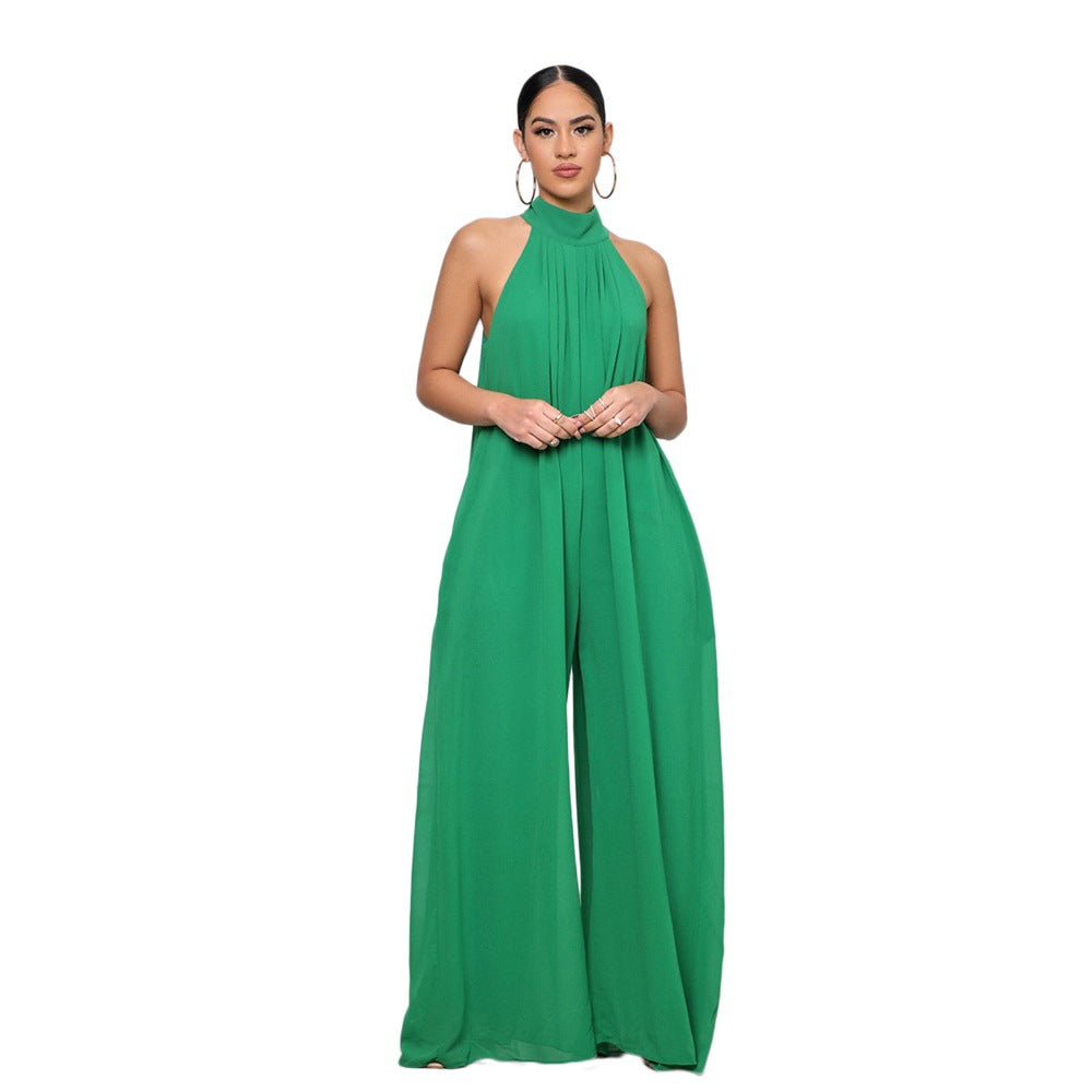 Solid Color Casual Chiffon Loose Women'S Jumpsuit 12