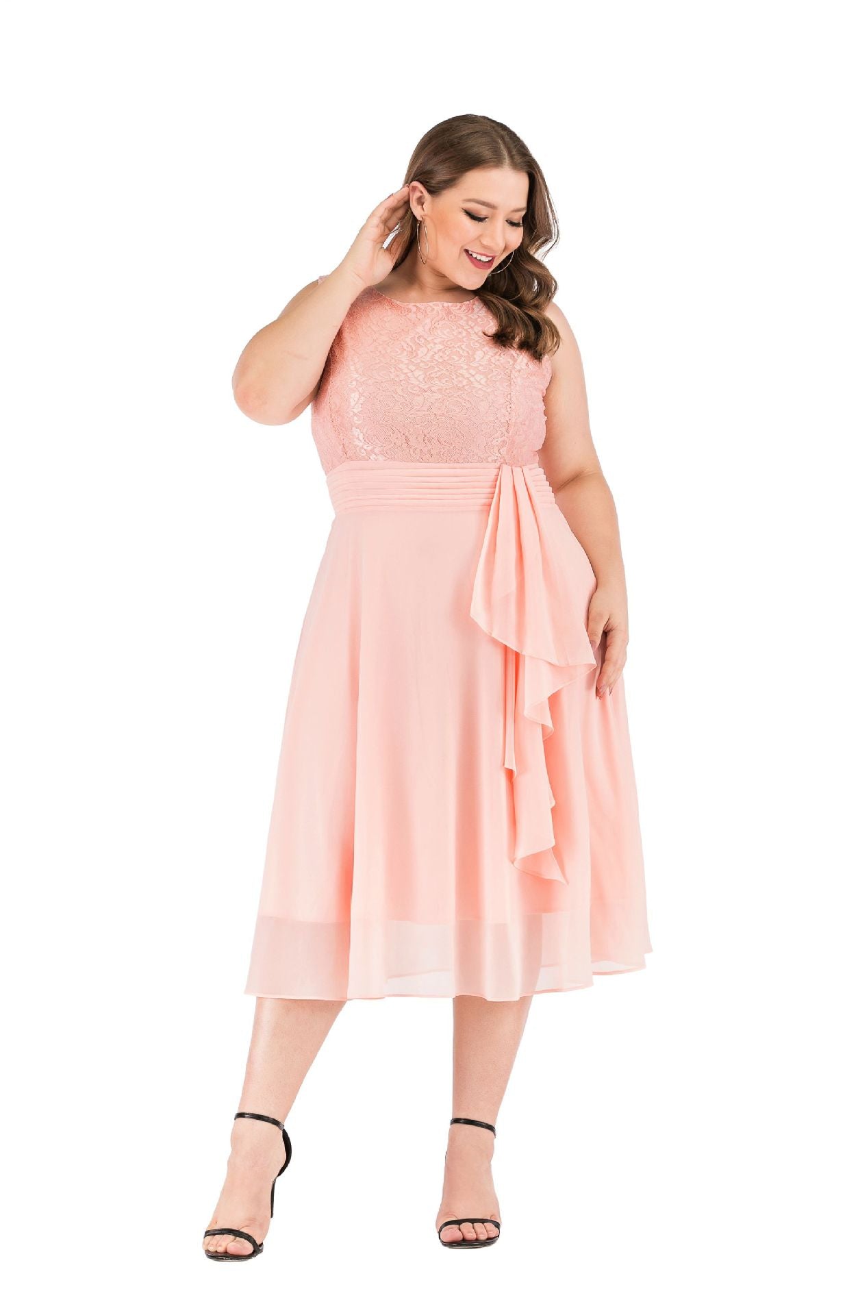 Women chiffon lace dress 73