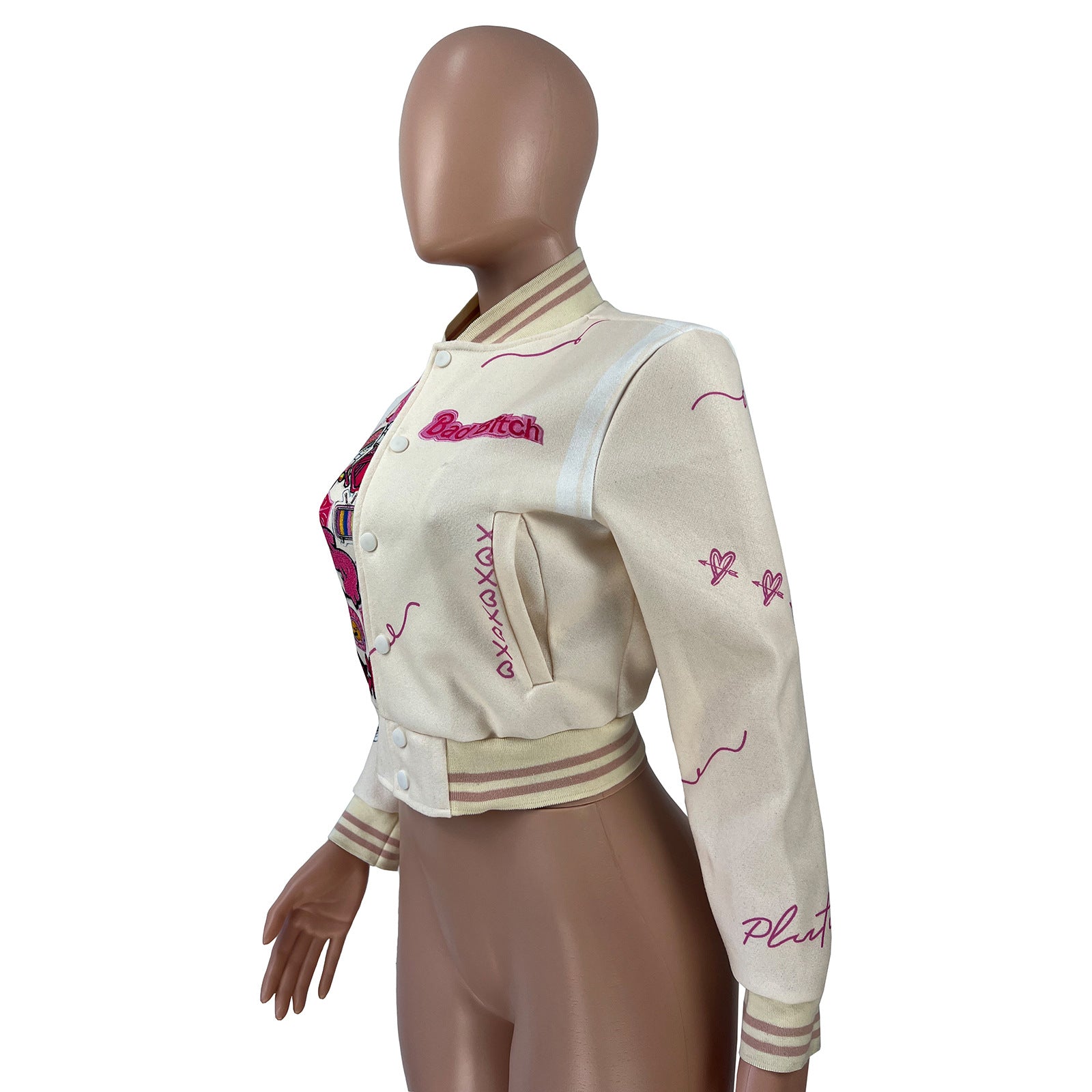 Women'S Fashion Print Baseball Jacket 17