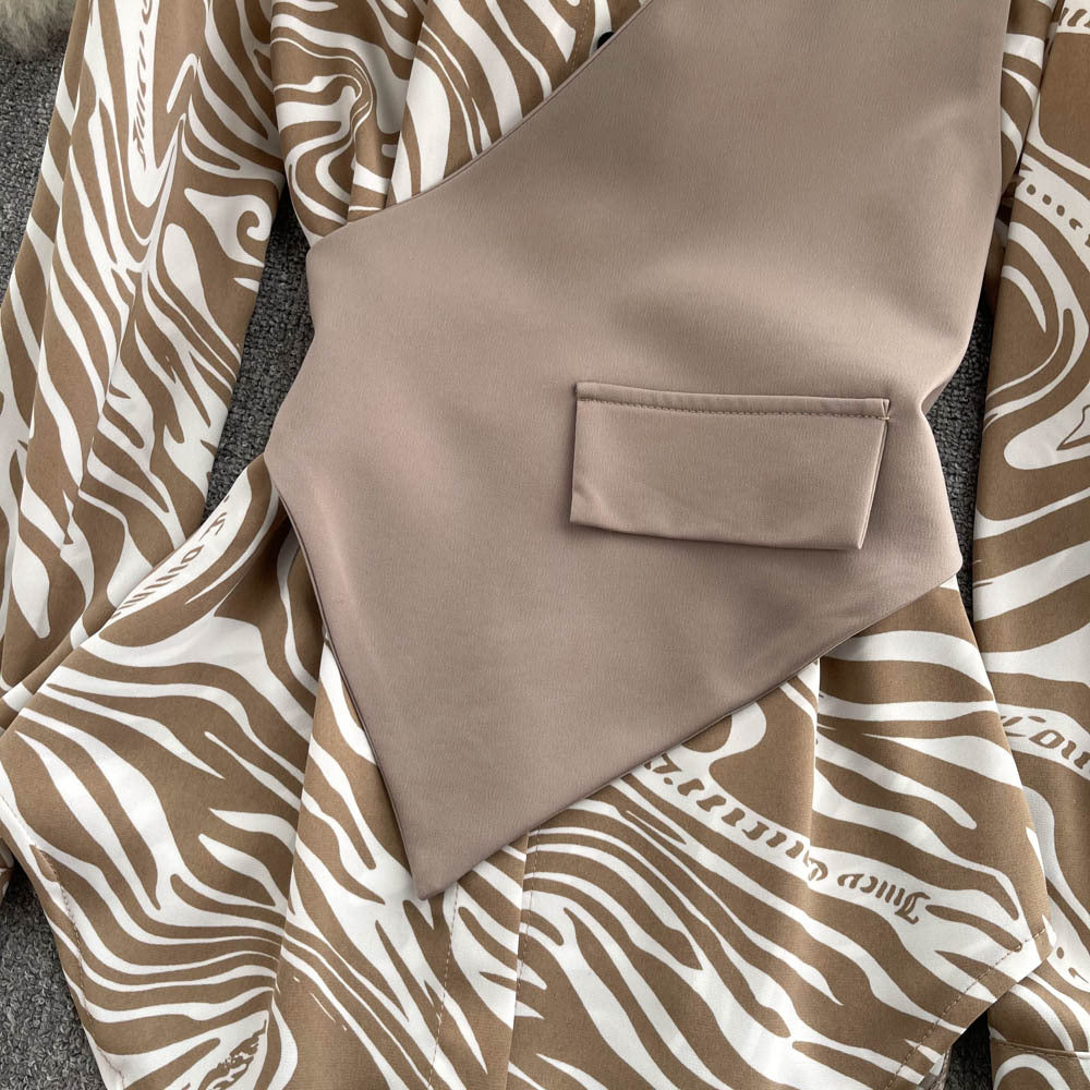 Women Long Sleeve Loose Striped Patchwork Fake Two-Piece Shirt 6