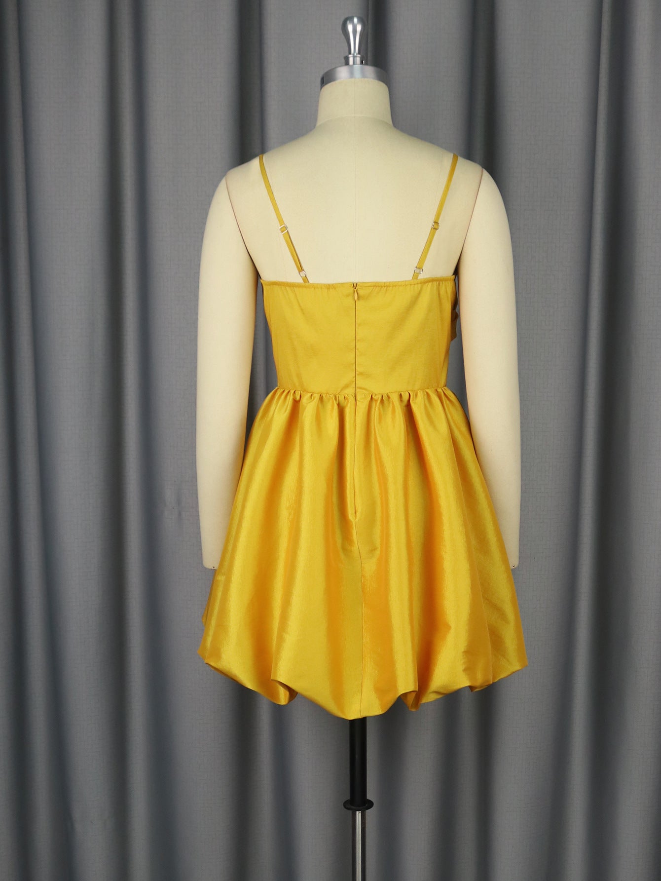 Floral Strapless Mini Dress Sexy Elegant Gold Party Gown 8