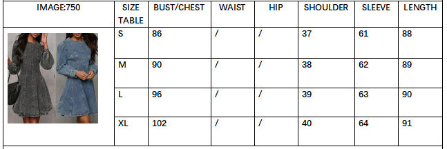 Women autumn denim long-sleeved dress 9