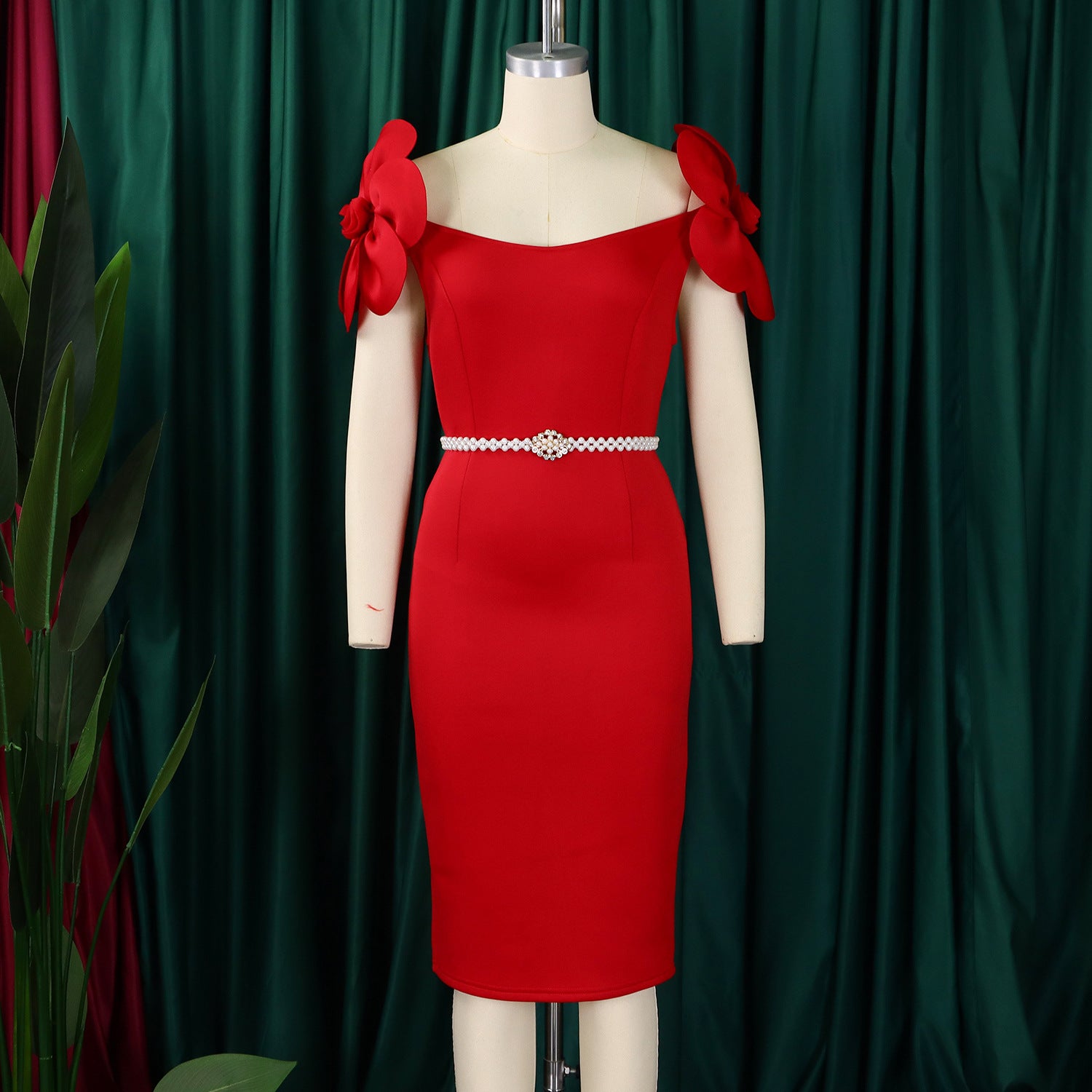 Floral Elegant Off Shoulder Formal Party Dress 17