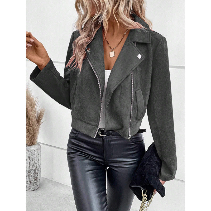 Jacket Short Coat Suede Top Women's Wear 9