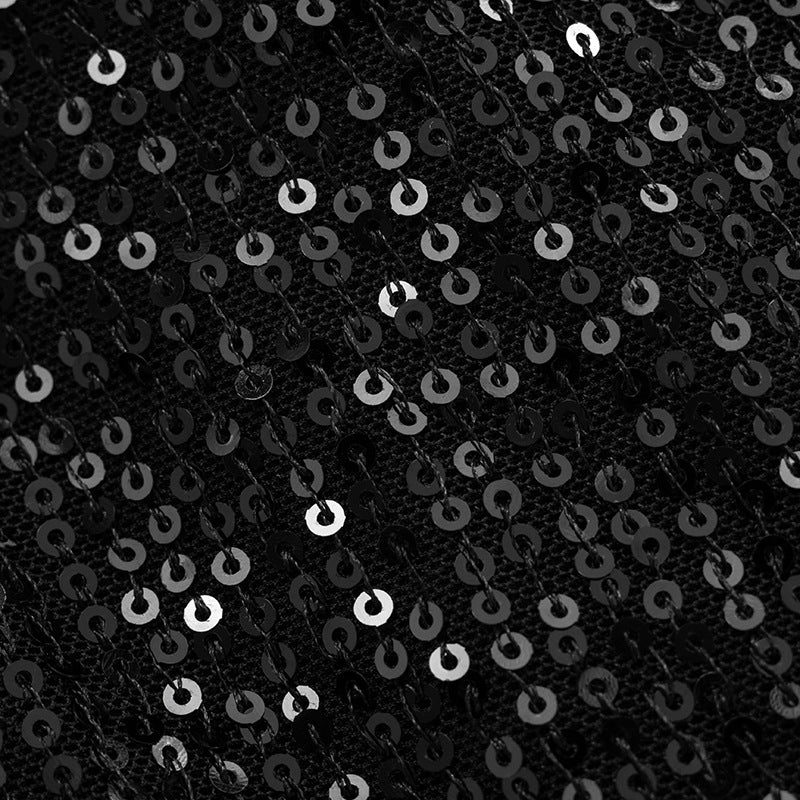 Women Fall Solid Sequined Long-Sleeved Elegant Patchwork Dress 33