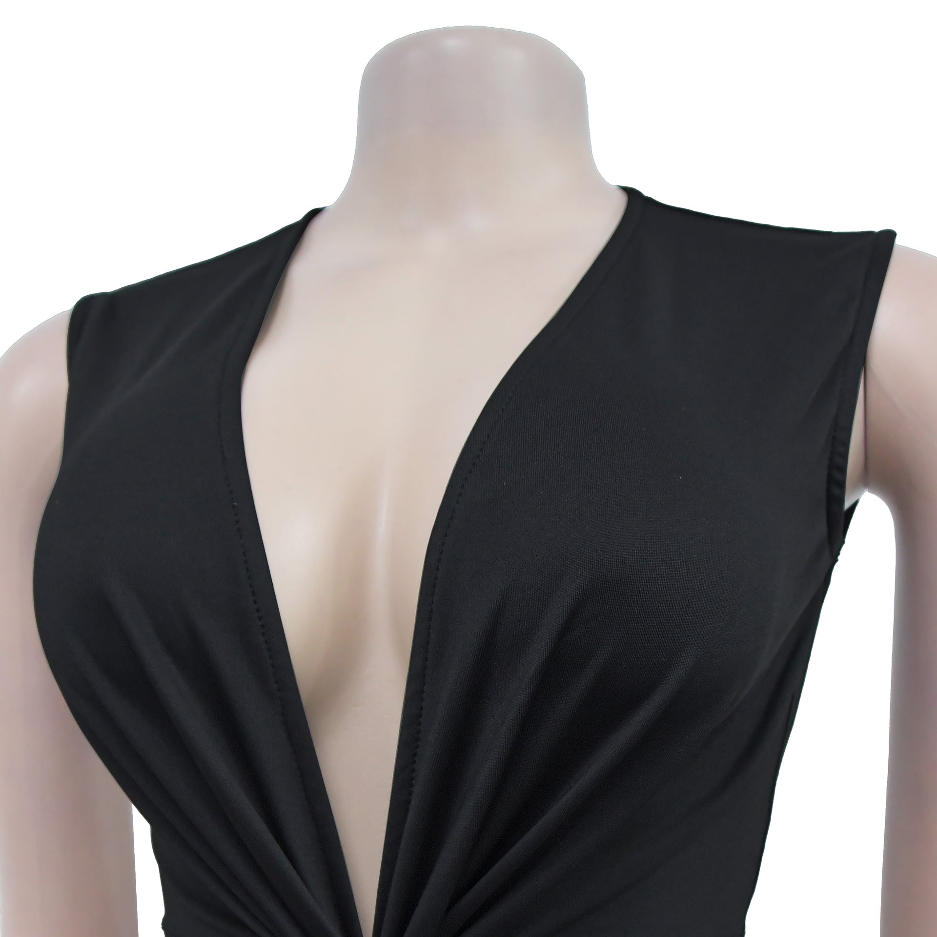 Women Sleeveless V Neck Slit Dress 10