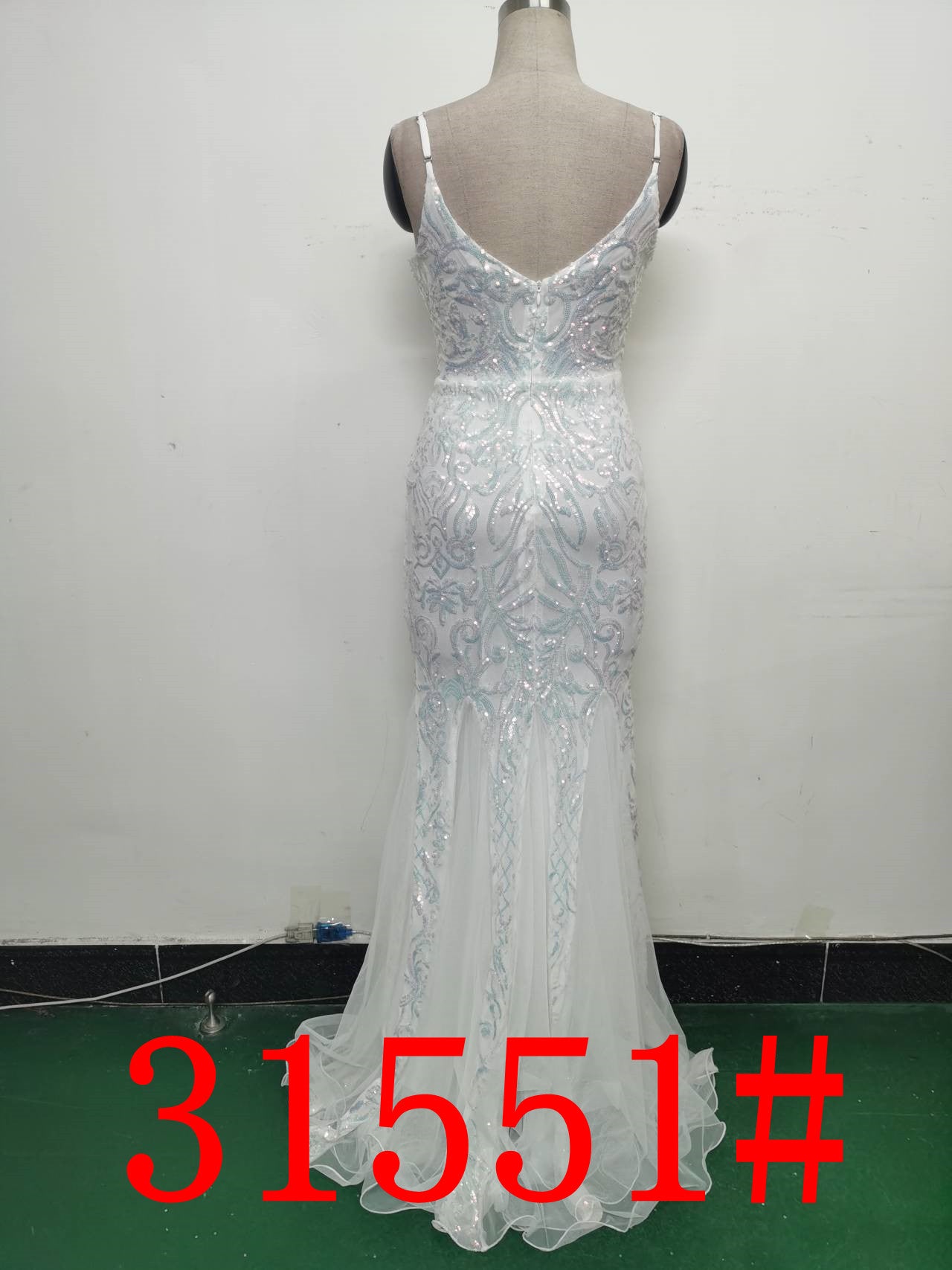 Floral Sequin Mesh Evening Dress 32