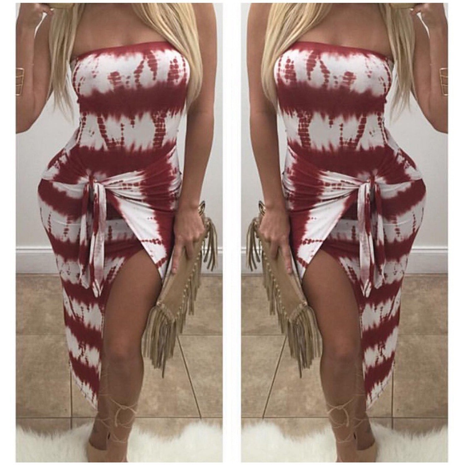 Women Sexy Strapless Dress 3